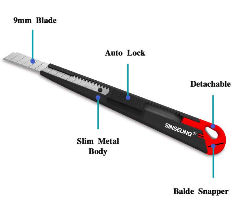 CUCHILLO CORTANTE CUTTER DE PRECISION  HOJA DE 9MM, S501, SINSEUNG KOREA3