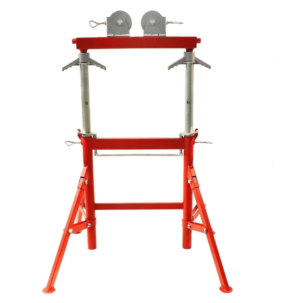 SOPORTE DE TUBOS AJUSTABLE CON DOBLE RODILLO HASTA 36