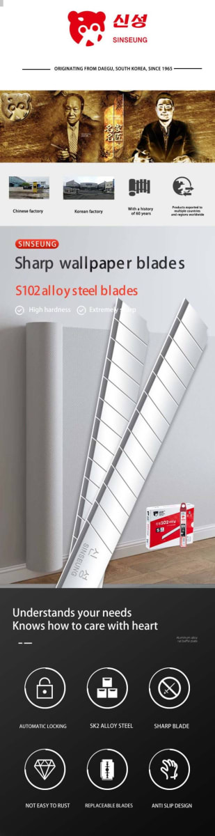 REPUESTOS CUCHILLO CORTANTE CUTTER 60° HOJA DE 9MM PACK DE 10UN S102, SINSEUNG KOREA4