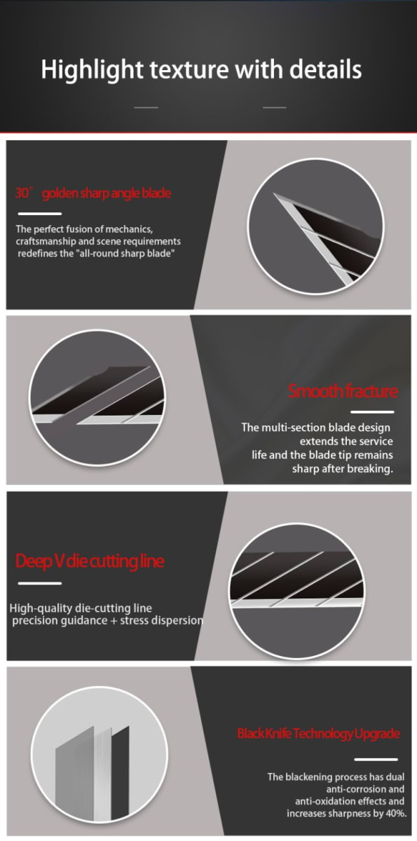 REPUESTOS CUTTER BLACK DE ALTA PRECISIÓN 9MM (SNAP-OFF) PACK 10 UN, S303 SINSEUNG KOREA6