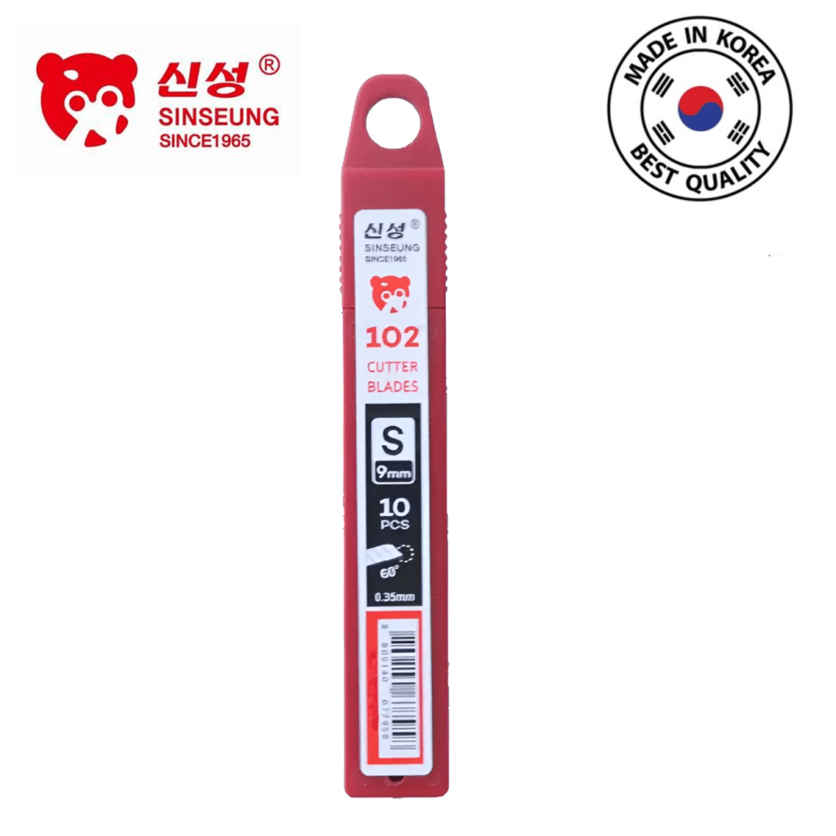 REPUESTOS CUCHILLO CORTANTE CUTTER 60° HOJA DE 9MM PACK DE 10UN S102, SINSEUNG KOREA1