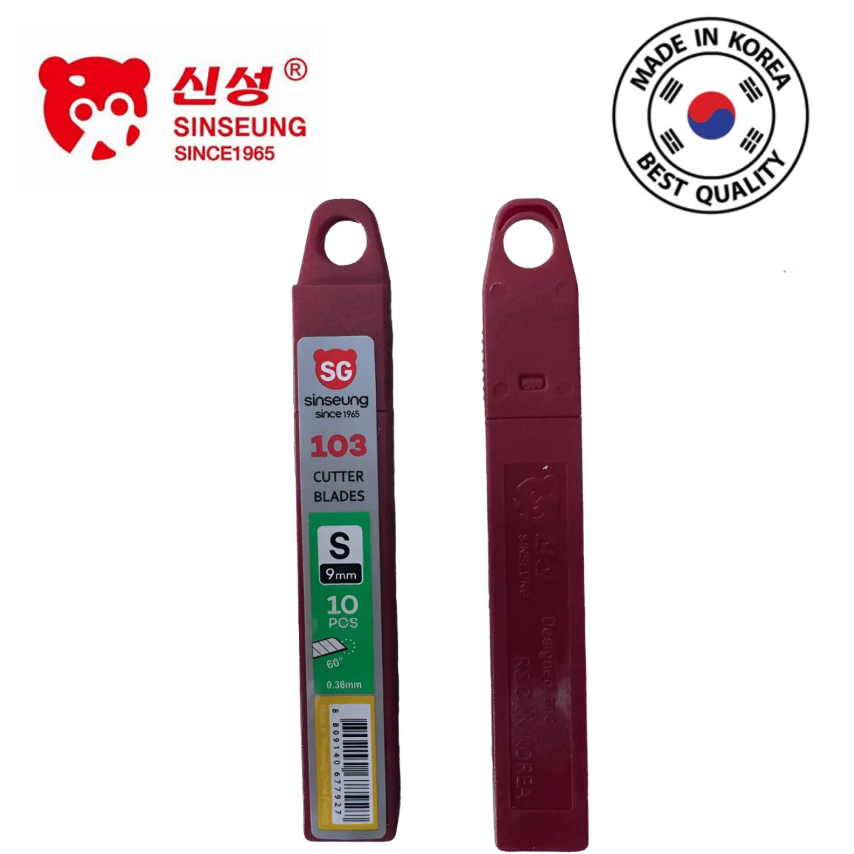 PEPUESTOS CUCHILLO CORTANTE CUTTER HEAVY DUTY 60° DE 9 MM PACK 10UN, S103 SINSEUNG KOREA1