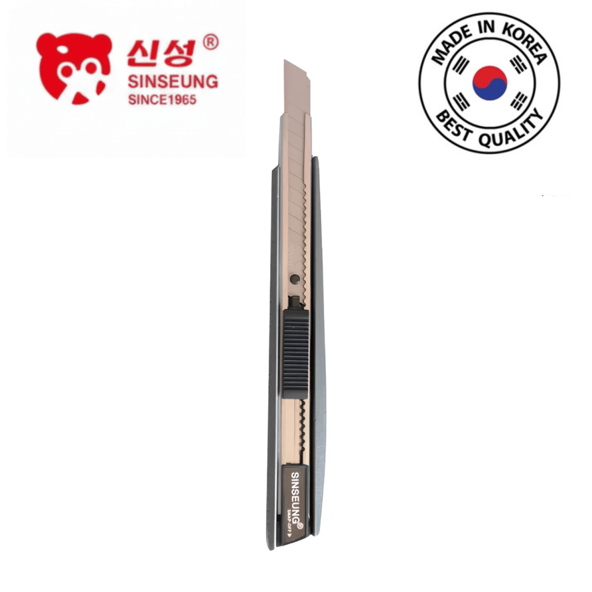 CUCHILLO CORTANTE CUTTER DE ALUMINIO Y ACERO INOXIDABLE  HOJA DE 9MM  S503, SINSEUNG KOREA1
