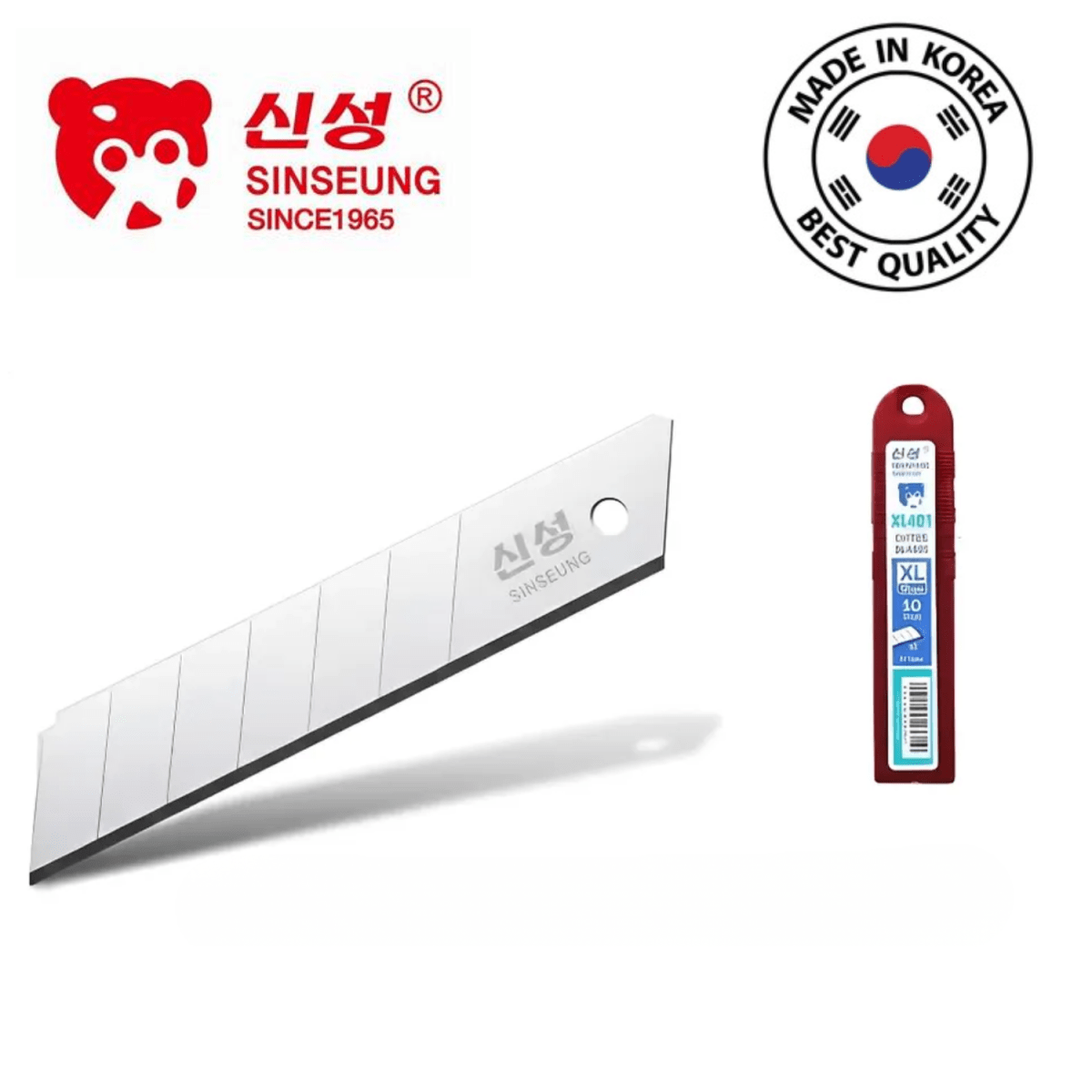 REPUESTO CUTTER SEGMENTADOS 25MM (HEAVY DUTY) PACK DE 10 UN, SINSEUNG KOREA1