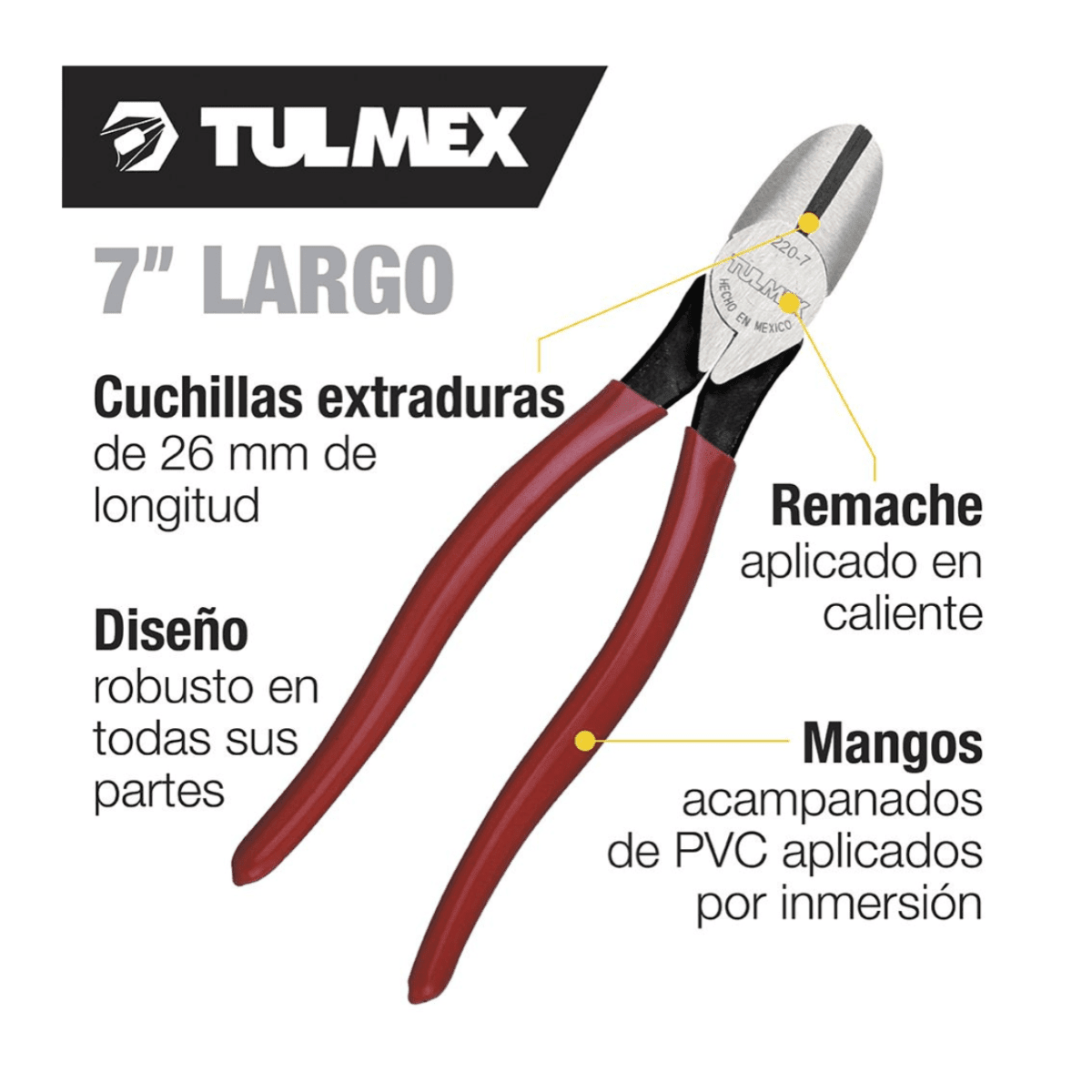 ALICATE C/DIAGONAL 7'' TRABAJO PESADO MANGO BIMATERIAL (KT220-7)1
