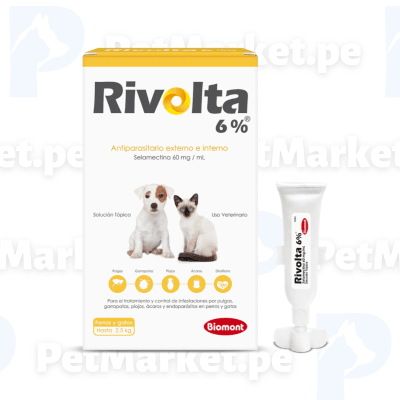 Rivolta 6% 2.5kg Pipeta antipulgas y antiparasitario para Perro y Gato