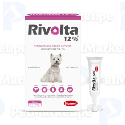 Rivolta 12% 5 a 10 kg Pipeta antipulgas y antiparasitario