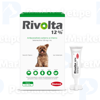 Rivolta 12% 2.6 a 5 kg – Pipeta antipulgas y antiparasitario