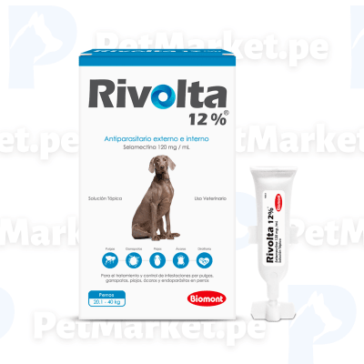 Rivolta 12% 20 a 40 kg Pipeta antipulgas y antiparasitario