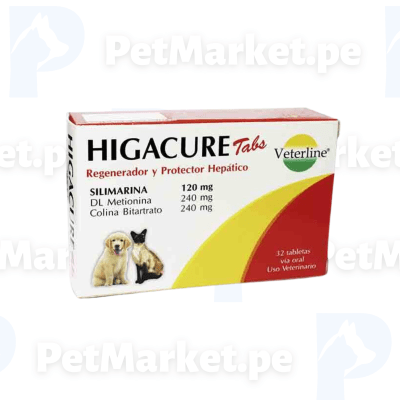 HIGACURE - Regenerador y Protector Hepático x 32 tabs - Veterline