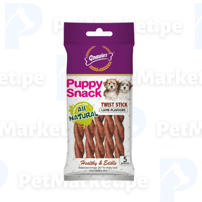 PUPPY SNACK TWIST STICK LAMB 5 unidades