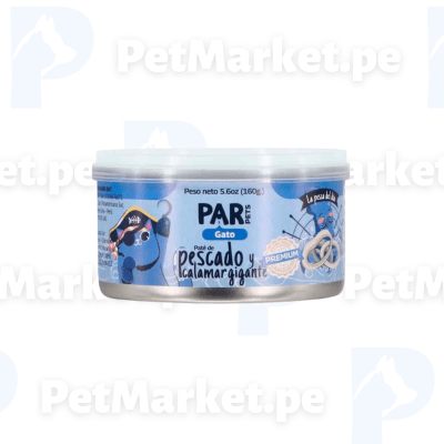 Par Pets gato paté de pescado y calamar gigante 160g1