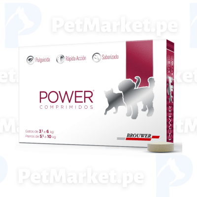 Power comprimidos | Antipulgas | Perro: 5.1 a 10 kg | Gato: 3.1 a 6 kg | 1 tableta