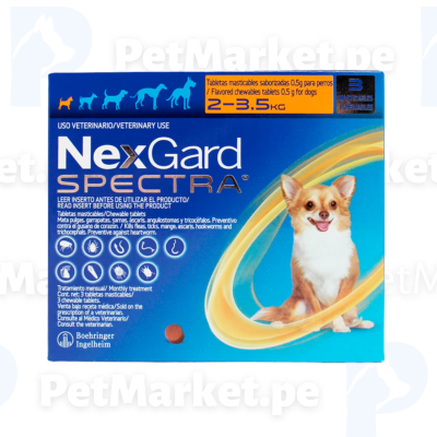 Nexgard Spectra Antipulgas Perros de 2-3.5kg x3 Masticable