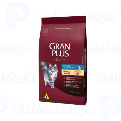 Gran Plus Menu Gato Adulto Castrado Pollo y Arroz 3Kg