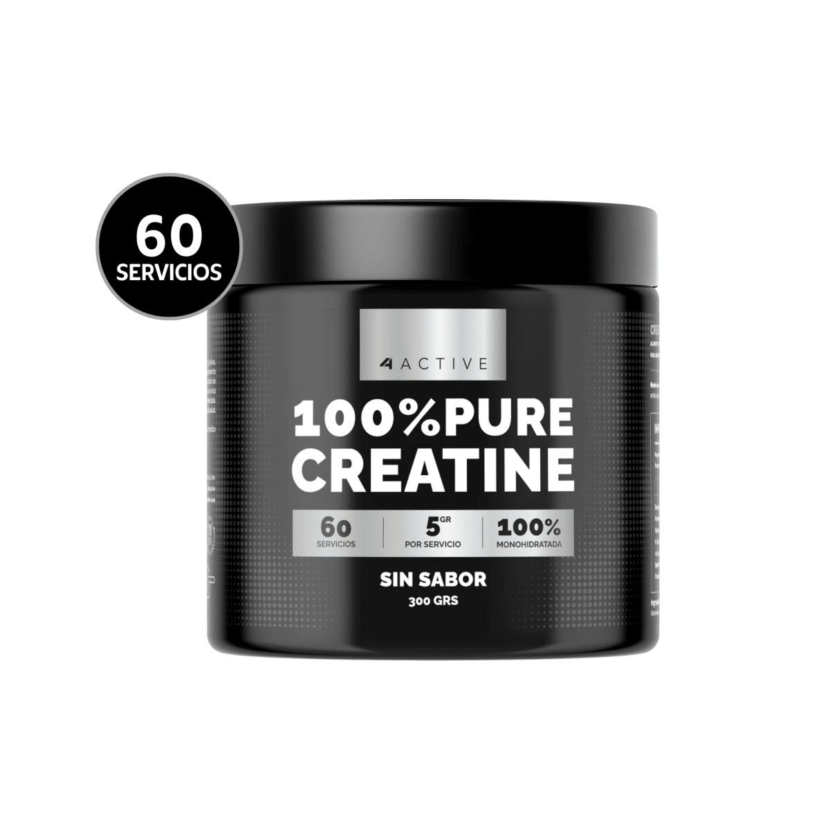 4A PURE CREATINE MONOHYDRATE - 300 G/60 servicios1