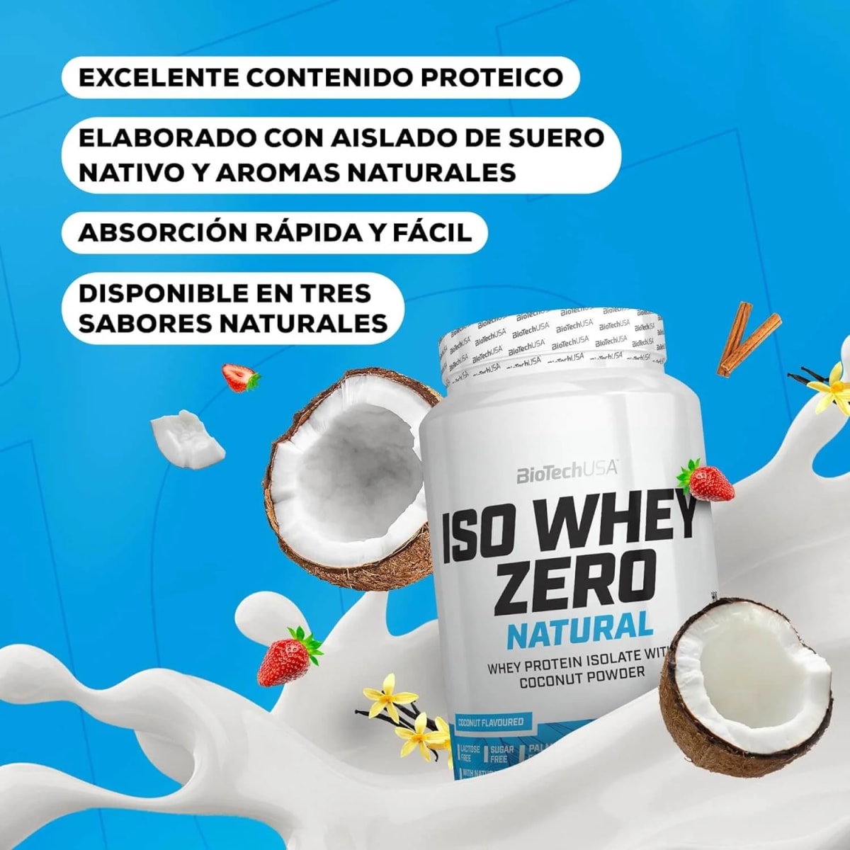 PROTEÍNA ISO WHEY ZERO NATURAL 908 g 36 SERV3