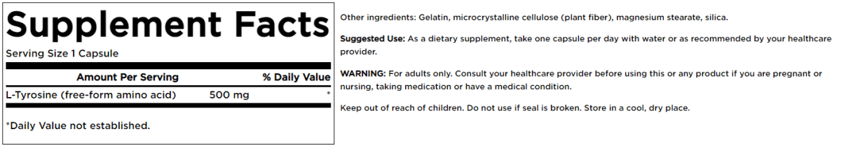 L-TYROSINA 100 Cápsulas 500 mg c/u2