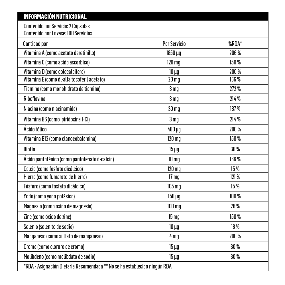 ONE A DAY MULTIVITAMIN 100 Cápsulas2