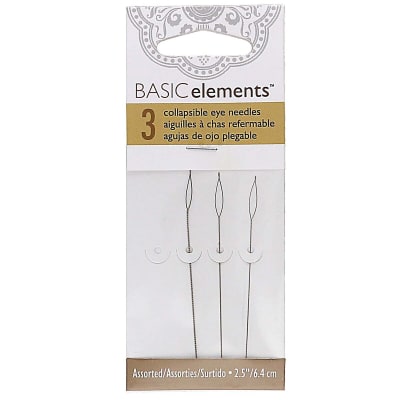 COLLAPSIBLE EYE NEEDLES 3 SZ ASST 2.5IN F M H-3/CD
