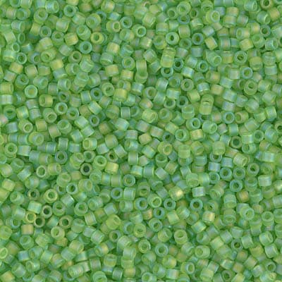 11/0 DELICA X 3GR VERDES Y LUMINOUS