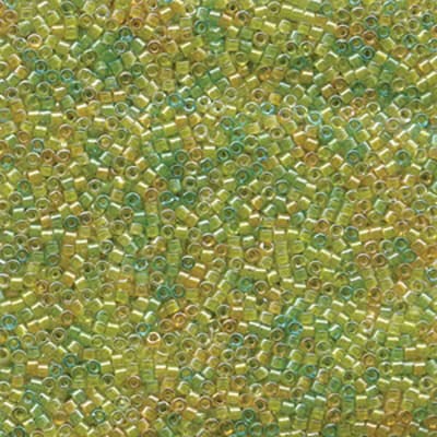 11/0 DELICA X 3GR VERDES Y LUMINOUS 2