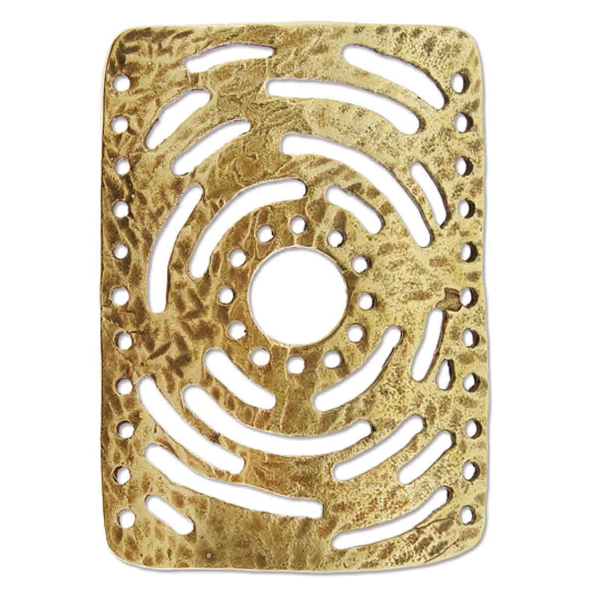CONECTOR RECTANGULAR EN ACERO PARA TEJIDO CON CUENTAS AB1