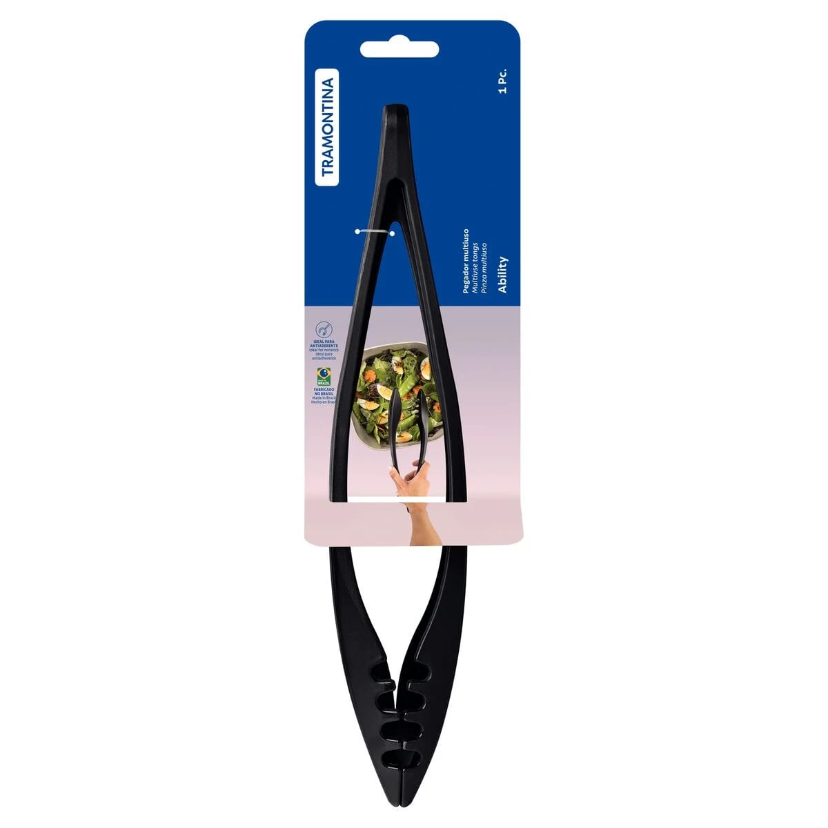 Pinza Multiusos Fackelmann De Acero Inoxidable Y Nylon - 18 Cm, Resistente A 200°C, Apta Lavavajillas