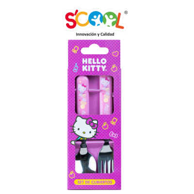 SCOOL SET CUBIERTO C/CAJA HELLO KITTY