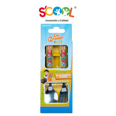 SCOOL SET CUBIERTO C/CAJA LA GRANJA DE ZENON