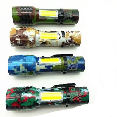 Lampara Táctica Camuflaje Usb Led 4000L COB + Clip Moreka SQ-535