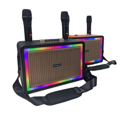 Karaoke Bluetooth  FM dual microfonos 30W 3600 mAh RGB Moreka+ A151
