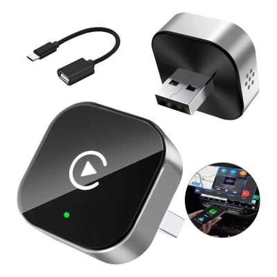 Adaptador 2en1 Inalámbrico para Carplay y android Auto (iOS 10+, Android 11+). No compatible con BMW.1