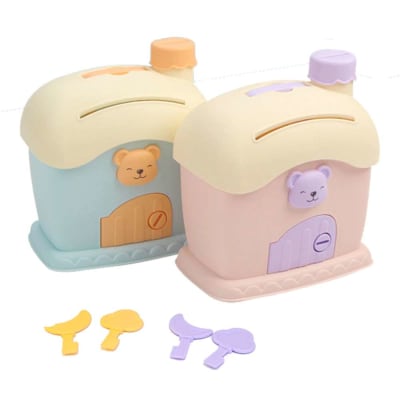 Alcancía Infantil con Llave 1819 forma de casa portátil