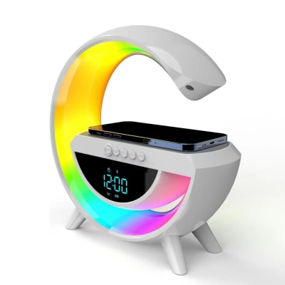 Lampara Cargador Altavoz Bluetooth Reloj despertador BT-34011