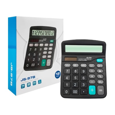 Calculadora electrónica Solar con 12 dígitos, pantalla grande JS-97B