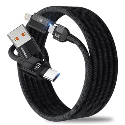 Cable 4 En 1 Carga Rápida Tipo C Lightning Moreka CB-054