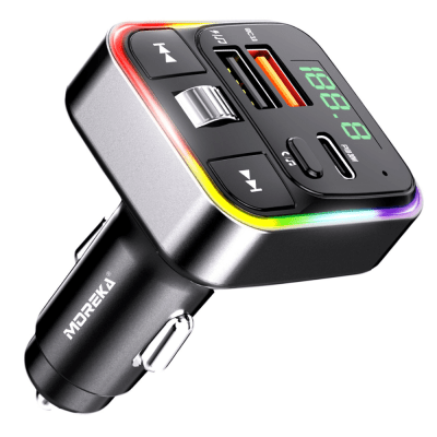 Plug in Reproductor MP3 Transmisor FM Bluetooth Cargador de coche 30W Moreka CP0070B