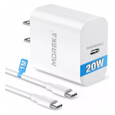 Cargador MOREKA P-203 20W, 3.1A Puerto C Cable C - C 1M