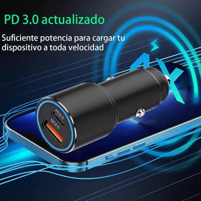 Cargador De Carro Moreka CP007 Plug In 45W puertos USB y C13
