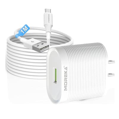 Cargador Moreka MR1245  2.4A  Puerto USB incluye Cable Micro USB 1M11