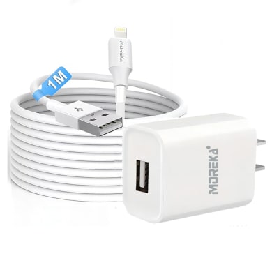 Cargador 2.1A Moreka MR2885 Ligthning 2.1A Cable IP 1M