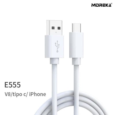 Cable tipo V8 Micro USB Moreka E555 V8, 1M1