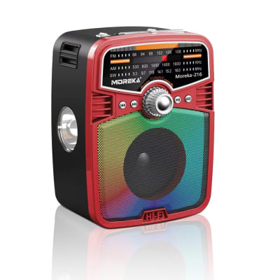 Bocina Radio FM - AM  Moreka 216, Bluetooth, TF Card, Lampara, USB12