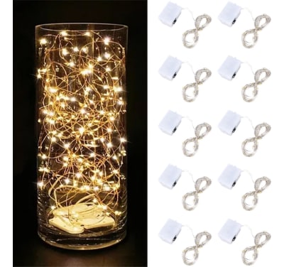 10pcs Guirnalda Luces Hadas 20 Leds 2mts Decorativas Navidad incluye Pilas12