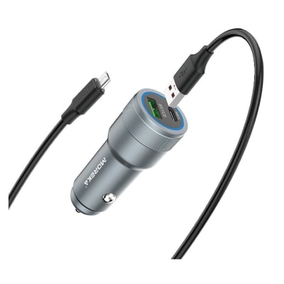 Cargador De Carro Moreka CP008 Plug In 45W USB y Tipo C12