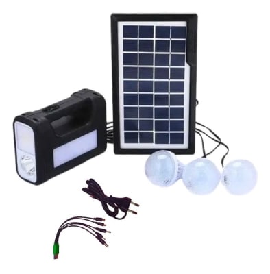 Mini Sistema Solar 3 Focos Linterna Power Bank MOR-80179