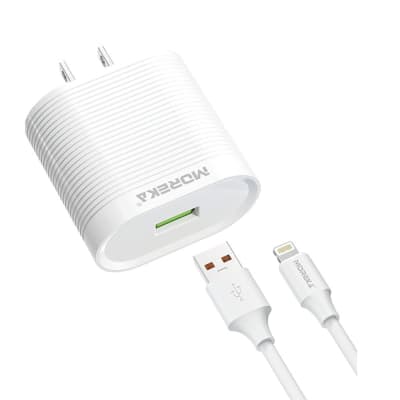 Cargador Moreka MR1436 Ligthning 2.4A Incluye Cable IP 1M11