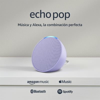 Amazon Echo Pop Bocina Inteligente con Alexa 15W Bluetooth Wi-Fi 802.11ac Audio Multi-Room Compatible con Android iOS Fire OS Control por Voz