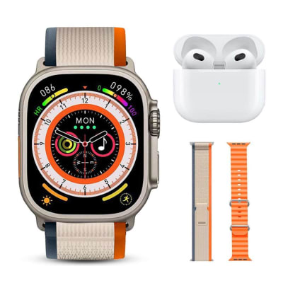 Smart Watch ET21 Ultra Max Carga Inalámbrica 3 Bandas y audifonos1